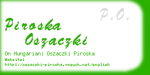 piroska oszaczki business card